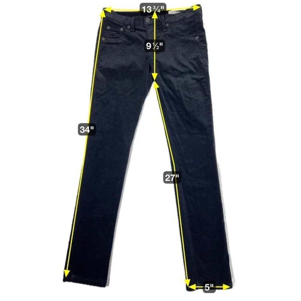 Rag‎ & Bone Skinny Jeans Womens 24 Black Stretch Designer Denim Slim Fit